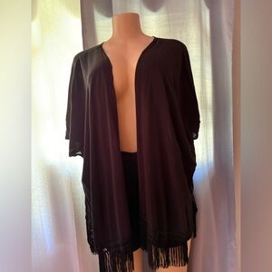 Victoria's Secret Black Fringe Kimono